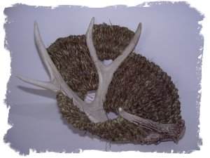 Braided Sweetgrass Antler Basket Sculpture © 2004