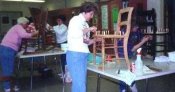 Chair caning class taught by Cathryn Peters.