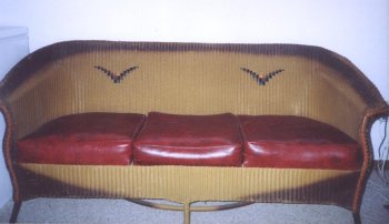 Art Deco Lloyd Loom couch from the late 1920s.