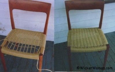 Danish Modern Cord Seat in process.