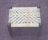 6MM cane diagonal cross pattern footstool 