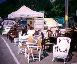 Wicker Woman's Antique Wicker Booth at Flea Market Wicker Woman's Antique Wicker Booth at Flea Market