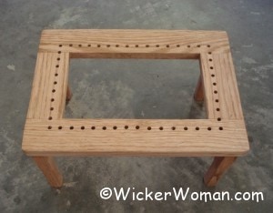 hole cane stool frame