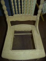 Traditional chair caning-drilled holes in chair