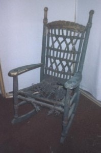 Reed wicker rocker Damaged wicker rocker