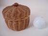 round reed lidded mini basket