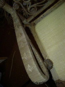 Wakefield Rattan Company chair arm repaired with smoked reed