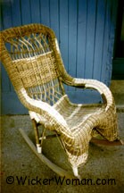 Wicker rocker repair in progress