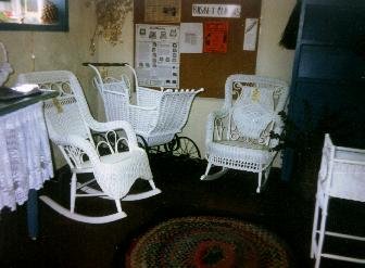 Inside wicker repair shop