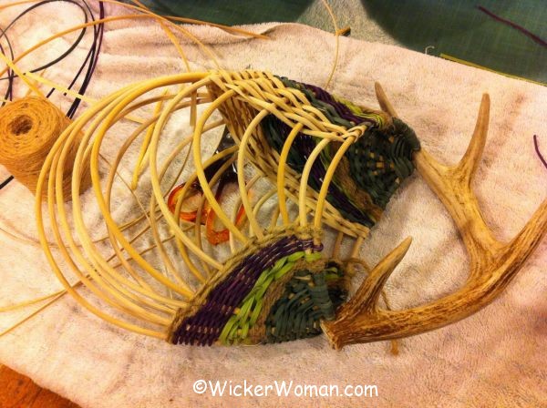 Barb antler basket progress