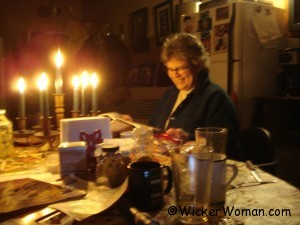 reading by candlelight