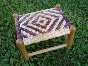 Over-the-rail or wide binding cane footstool