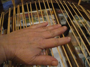 Proper chair caning strand tension 