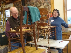 husband-wife-chair caning team 