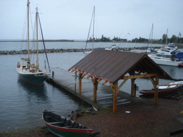 North House sailboat in harbor