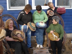 Examining antler baskets