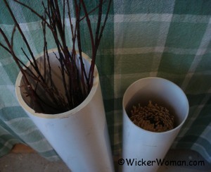 Two thicknesses of PVC pipe