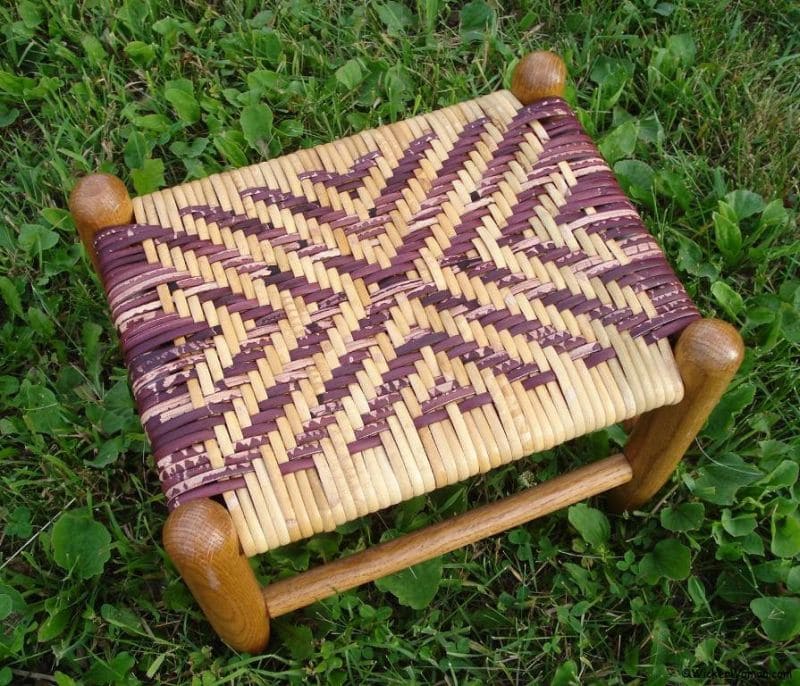 diagonal cross cane footstool