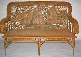 Schooner motif wicker settee