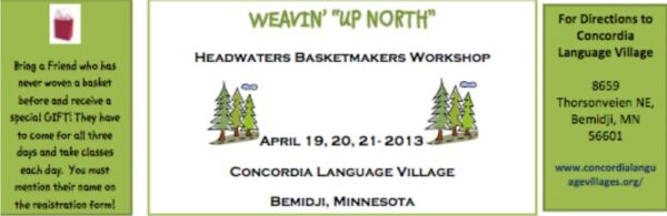 Weavin' Up North Basket Workshop Brochure 2013