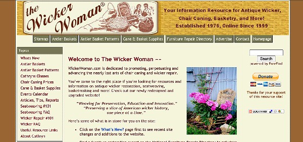 WickerWoman.com site 2008 header graphic