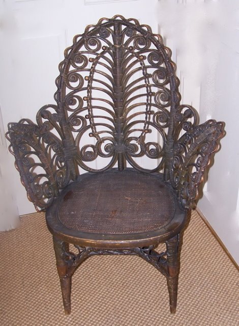 victorian reed wicker chair