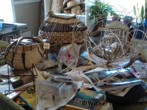 antler basket weaving table