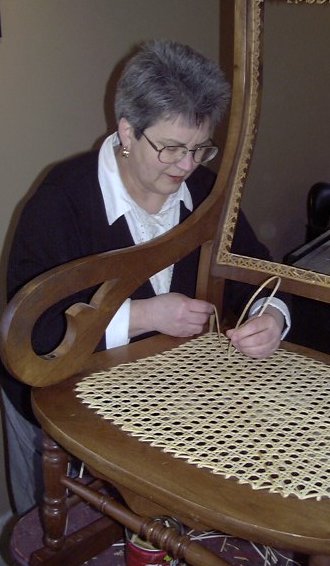 Cathryn Peters Chair Caning a Rocker