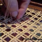 hand chair caning detail