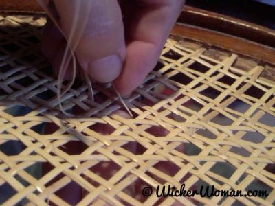 hand chair caning detail
