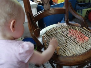 Chair caning baby