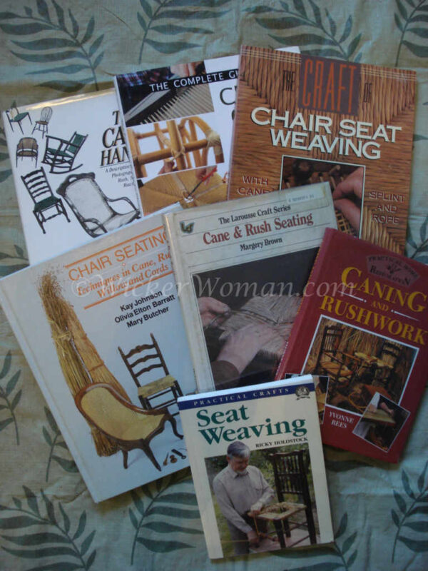 Seat Weaving and Chair Caning Books showing various seat weaving techniques written by several different authors.