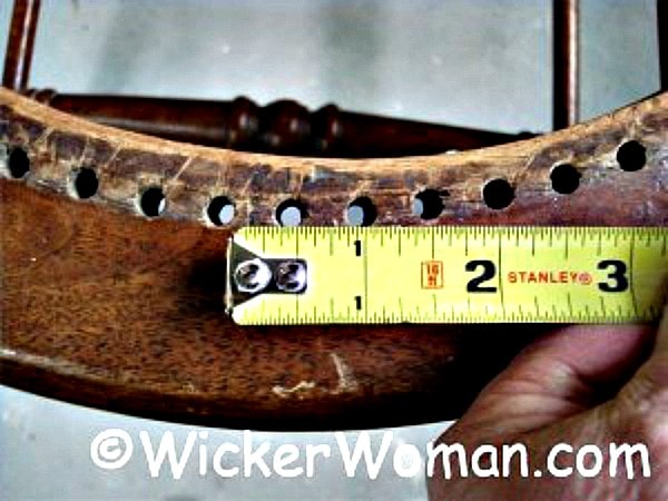 chair caning measure gauge