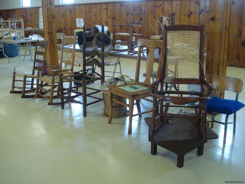 chair caning samples at TSWG Gathering