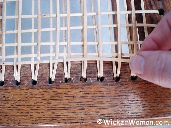 chair caning step 4 horizontal weaving