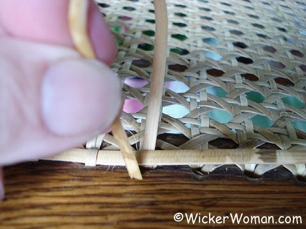 free chair caning instructions--step #7 apply binder cord caning