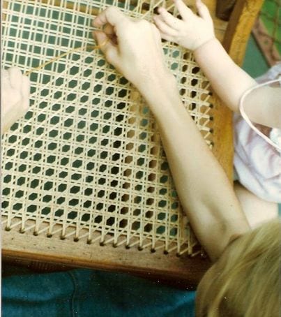 chair caning generation hands
