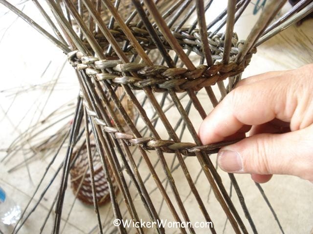 Cathryn Peters Burkina willow basket in process