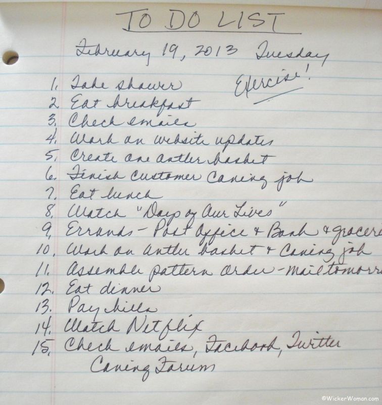 daily to do list