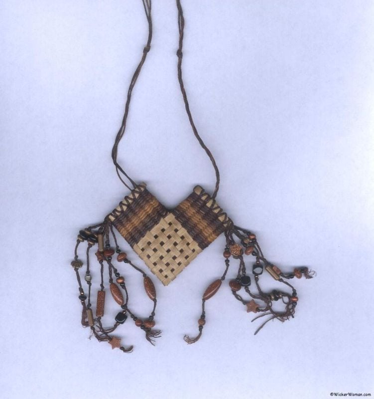 black ash elbow basket necklace