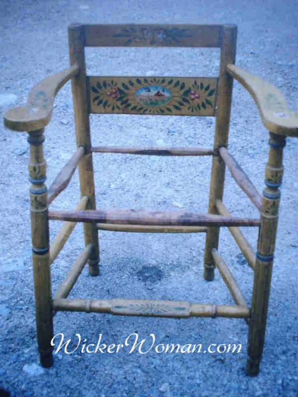 handpainted Norwegian rush chair frame