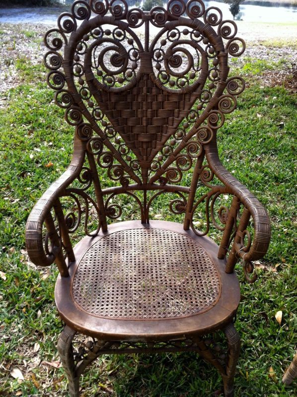 Antique discount heart chair