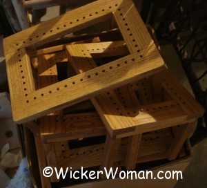 hole cane stool frames