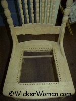 Traditional chair caning-drilled holes in chair