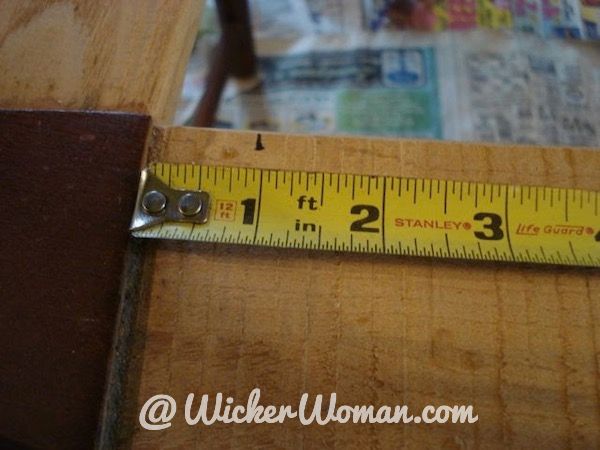 Measure length of back and front rails.  Divide that in half and then measure out from both corners on front rail. Mark to make same length as back rail. 