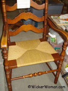 newly woven paper rush seat 