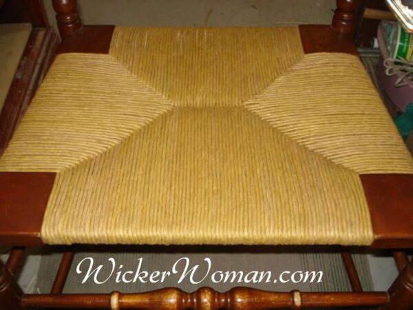 Beautiful paper fibre rush woven chair seat on Colonial arm chair
