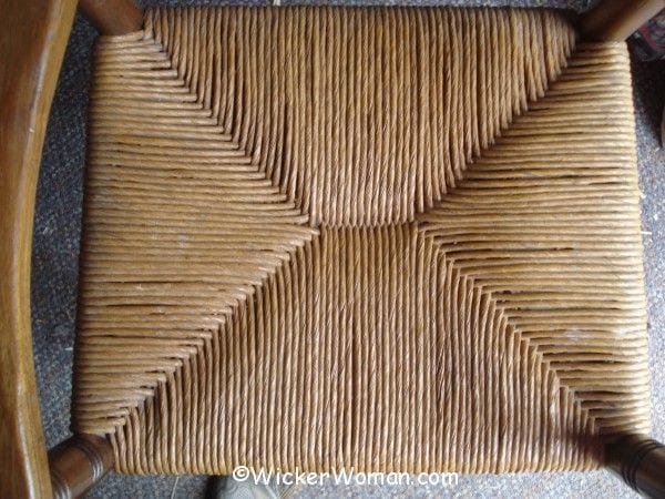 Top of paper rush youth chair seat 1976.