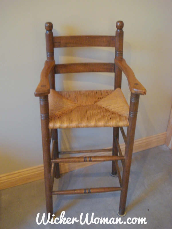 Paper rush youth chair seat that I wove in 1976