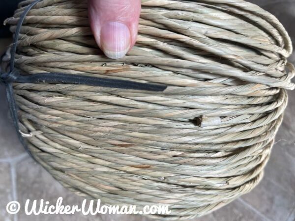 Pre-twisted natural rush two-pound coil. 